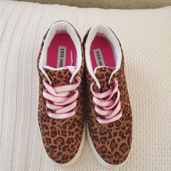 Steve Madden Lala Platform Sneaker Leopard Print Sz 5 - Picture 3 of 9